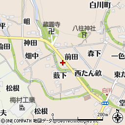 愛知県豊田市白川町前田周辺の地図
