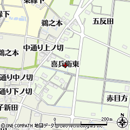 愛知県稲沢市祖父江町両寺内喜兵衛東周辺の地図