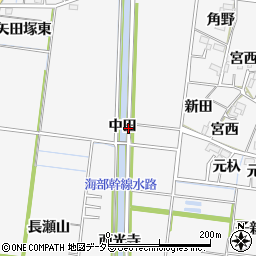 愛知県稲沢市祖父江町神明津中田周辺の地図