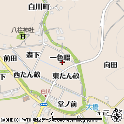 愛知県豊田市白川町（一色畷）周辺の地図