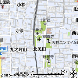 愛知県北名古屋市九之坪宮前周辺の地図