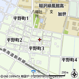 愛知県稲沢市平野周辺の地図