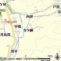 愛知県豊田市三箇町寺ケ洞周辺の地図