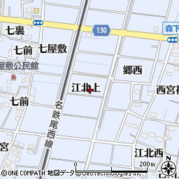愛知県稲沢市祖父江町三丸渕江北上周辺の地図