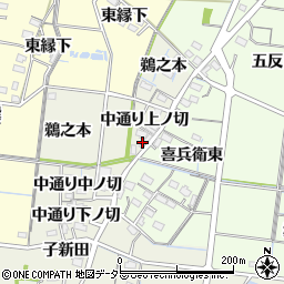 愛知県稲沢市祖父江町島本中通り中ノ切周辺の地図