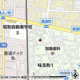 愛知県春日井市味美町1丁目105周辺の地図