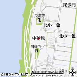 愛知県稲沢市祖父江町神明津中砂原周辺の地図