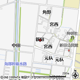 愛知県稲沢市祖父江町神明津新田周辺の地図