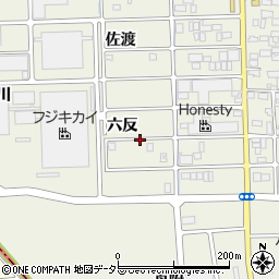 愛知県北名古屋市沖村六反周辺の地図