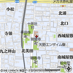 愛知県北名古屋市九之坪（市場）周辺の地図