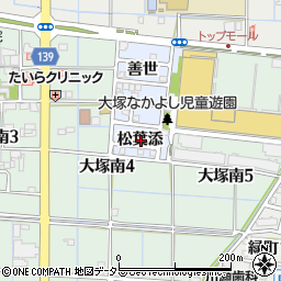 愛知県稲沢市大塚町松葉添周辺の地図