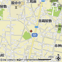 愛知県稲沢市矢合町三吉跡周辺の地図