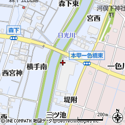 愛知県稲沢市片原一色町上三ツ池周辺の地図
