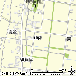 愛知県稲沢市祖父江町野田（山中）周辺の地図