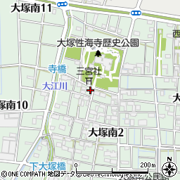 愛知県稲沢市大塚南2丁目11周辺の地図