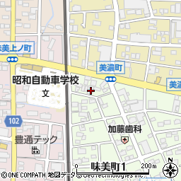 愛知県春日井市味美町1丁目117周辺の地図