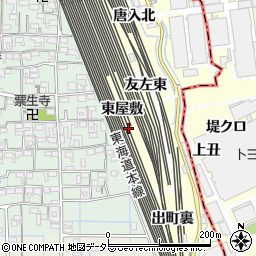 愛知県稲沢市井之口町（東屋敷）周辺の地図
