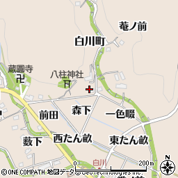 愛知県豊田市白川町森東周辺の地図