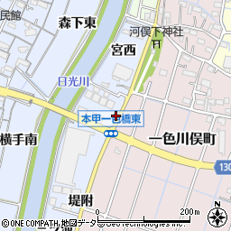 愛知県稲沢市片原一色町宮前周辺の地図