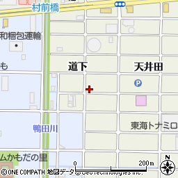 愛知県北名古屋市鹿田道下69周辺の地図