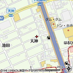愛知県北名古屋市中之郷（天神）周辺の地図