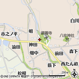 愛知県豊田市白川町神田周辺の地図
