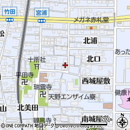 愛知県北名古屋市九之坪市場3周辺の地図