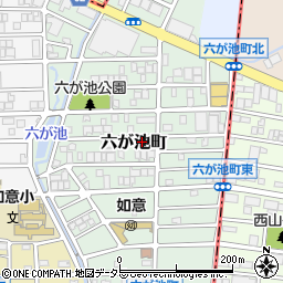 愛知県名古屋市北区六が池町周辺の地図