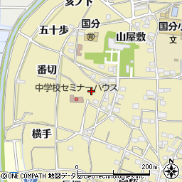 愛知県稲沢市矢合町（番切）周辺の地図