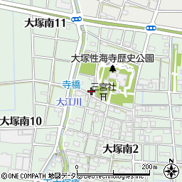 愛知県稲沢市大塚町門前屋敷周辺の地図