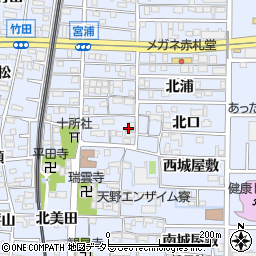 愛知県北名古屋市九之坪市場6周辺の地図