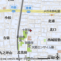 愛知県北名古屋市九之坪市場8周辺の地図