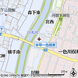 愛知県稲沢市片原一色町大松下周辺の地図