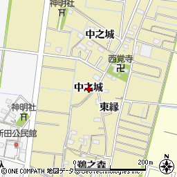 愛知県稲沢市祖父江町西鵜之本中之城周辺の地図