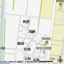 愛知県稲沢市祖父江町神明津宮西周辺の地図