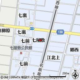 愛知県稲沢市祖父江町三丸渕七屋敷周辺の地図