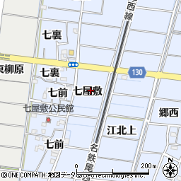愛知県稲沢市祖父江町三丸渕（七屋敷）周辺の地図