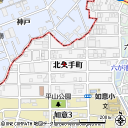 愛知県名古屋市北区北久手町周辺の地図