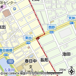 愛知県北名古屋市落合周辺の地図