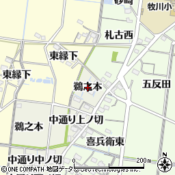 愛知県稲沢市祖父江町島本鵜之本周辺の地図