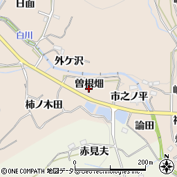 愛知県豊田市西市野々町曽根畑周辺の地図