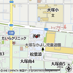 愛知県稲沢市大塚町善世周辺の地図