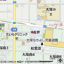 愛知県稲沢市大塚町周辺の地図