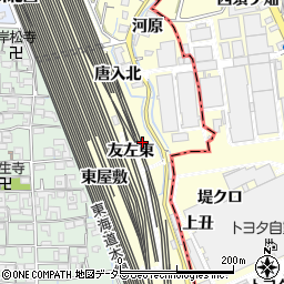 愛知県稲沢市井之口町友左東周辺の地図