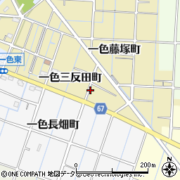 愛知県稲沢市一色三反田町周辺の地図