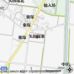 愛知県稲沢市祖父江町神明津矢田塚東周辺の地図