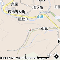 愛知県豊田市西市野々町（屋登コ）周辺の地図