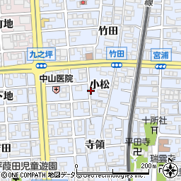 愛知県北名古屋市九之坪小松周辺の地図