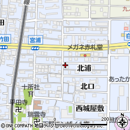 愛知県北名古屋市九之坪北浦81周辺の地図