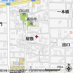 愛知県北名古屋市高田寺（屋敷）周辺の地図